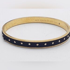 Kate Spade New York Gold Tone & Black Studded Bangle Bracelet 2312
